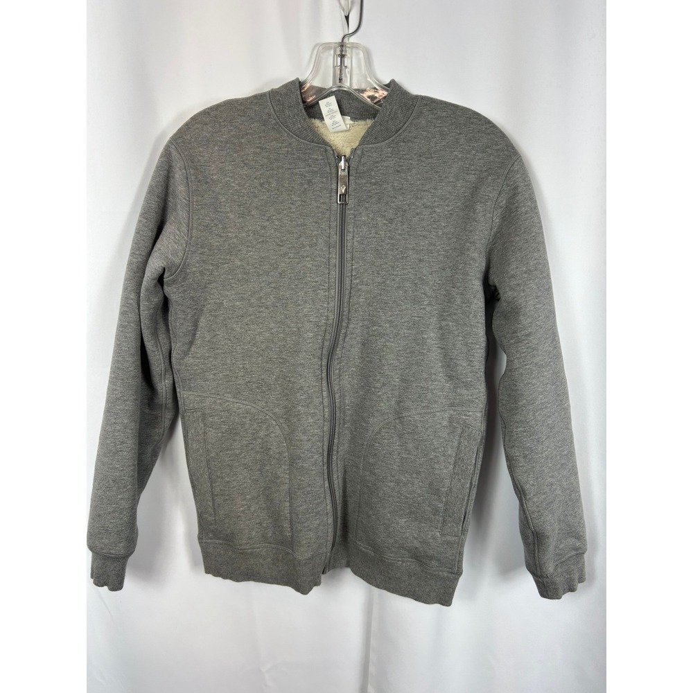 Ivivva by Lululemon Gray Fleece Lined Bomber Jacket Full Zip Girls 12 Womens XS